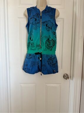 Juicy Couture Black Label Blue Ombré Floral Romper